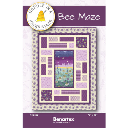 Cover image of pattern for Bee Maze Quilt.