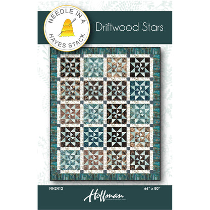 Cover image of pattern for Driftwood Stars Quilt.