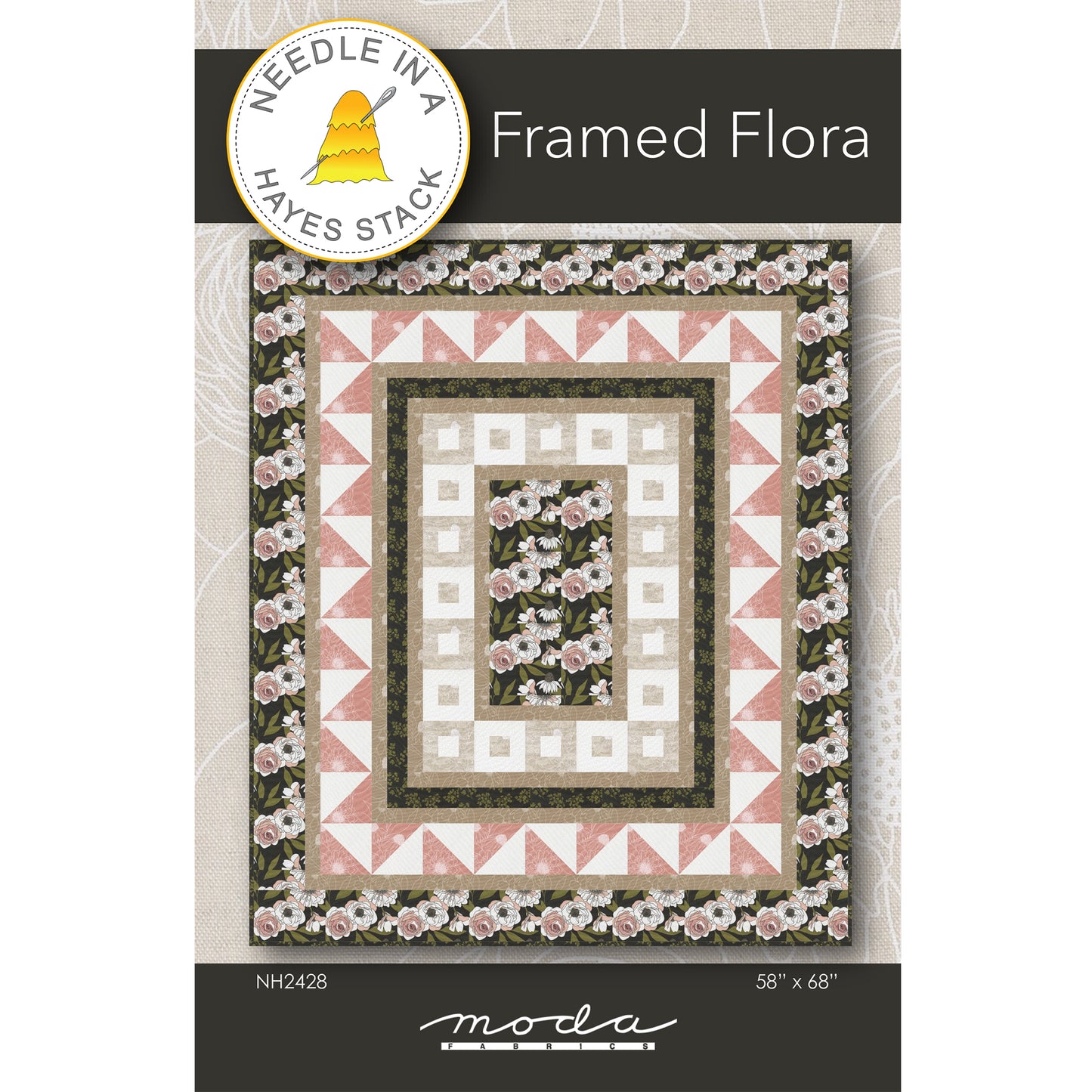 Cover image of pattern for Framed Flora Quilt.