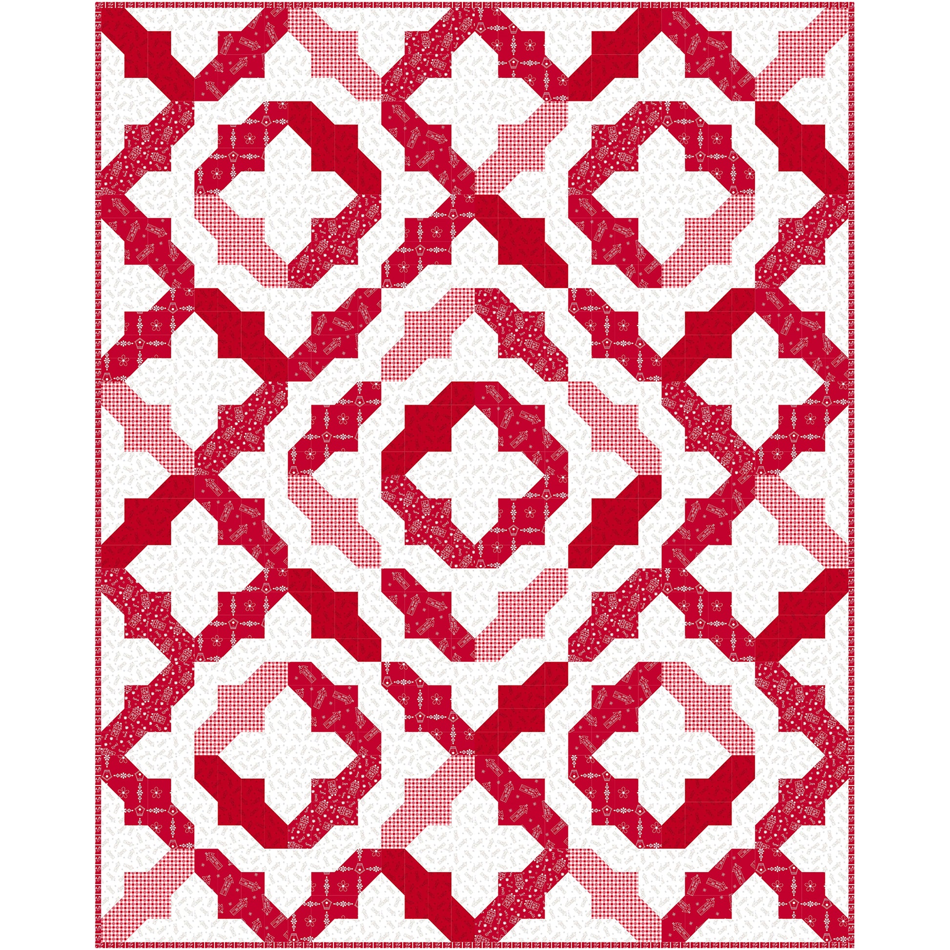 Redberry Dance is a delightful quilt that celebrates the charm of timeless prints and the joy of playful design. Quilt showcases a sweet blend of red and white prints that feel fresh, cozy, and irresistibly cheerful