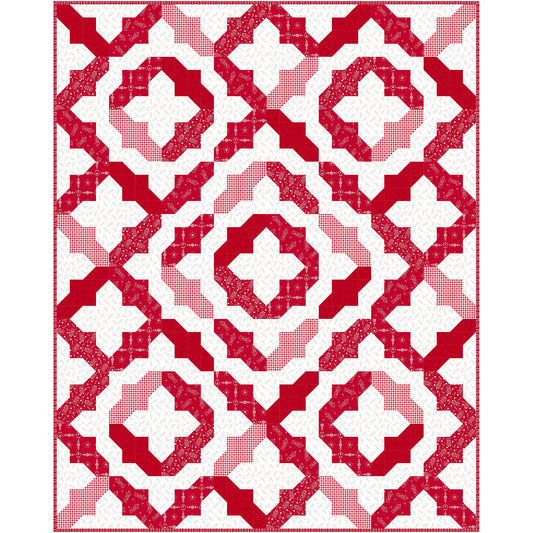 Redberry Dance is a delightful quilt that celebrates the charm of timeless prints and the joy of playful design. Quilt showcases a sweet blend of red and white prints that feel fresh, cozy, and irresistibly cheerful