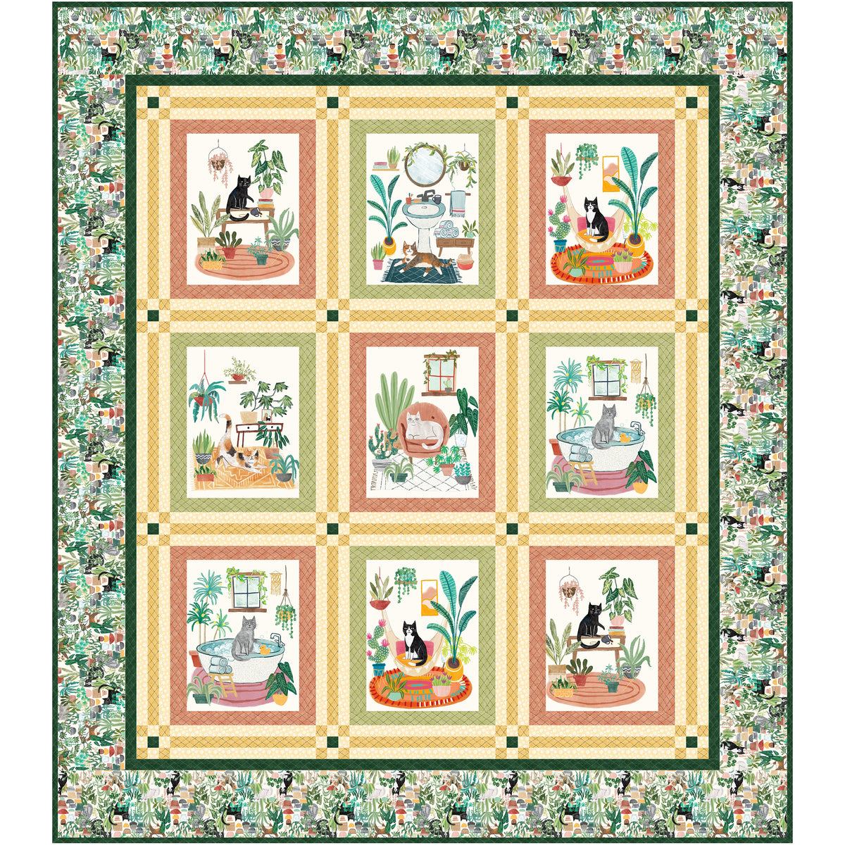 Homebodies Pups & Felines Quilt NH-2505e - Downloadable Pattern ...