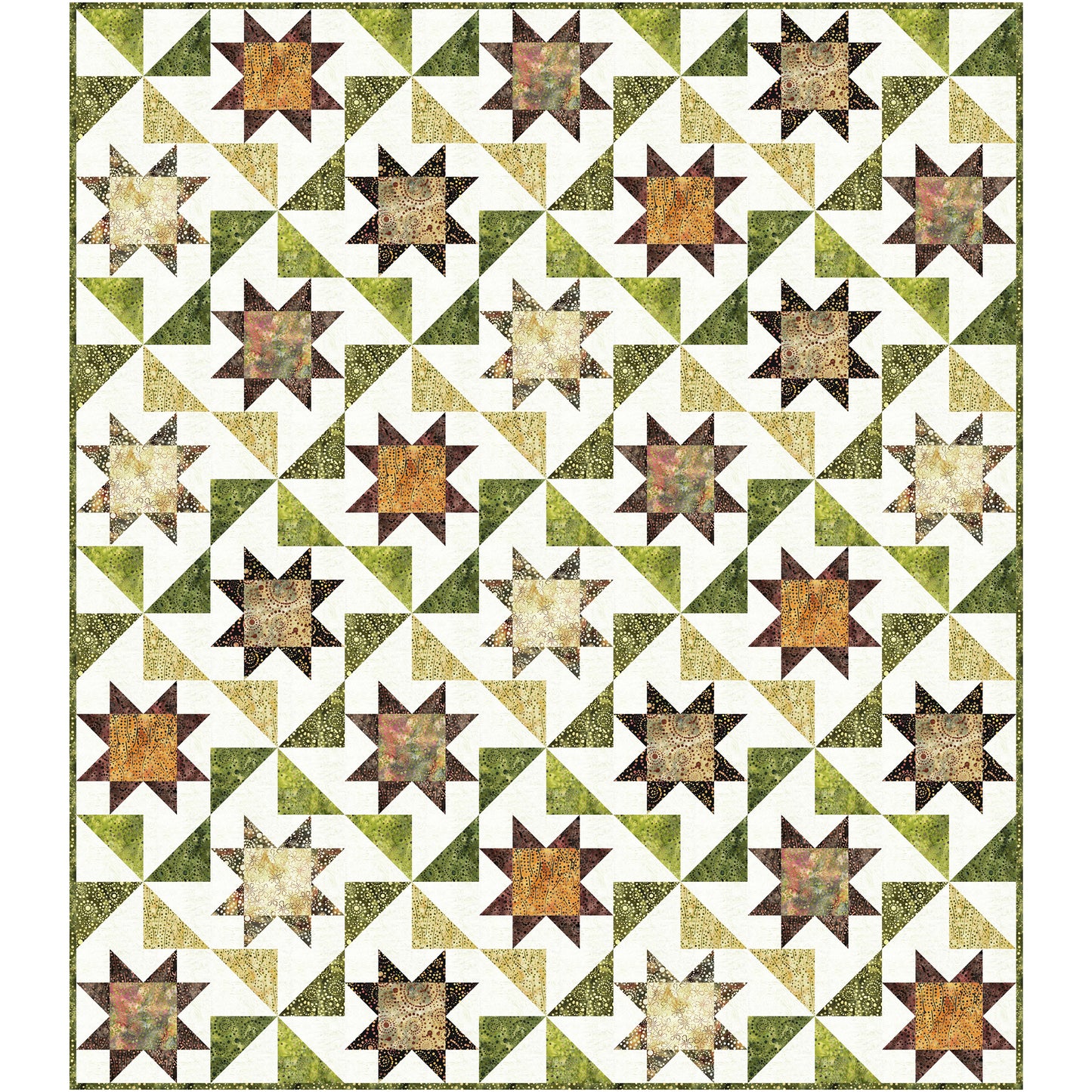 Autumn Fanfare is a joyful quilt that brings the energy of the season to life with a playful mix of stars and pinwheels. The pattern feels both vibrant and warmly grounded.