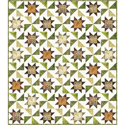 Autumn Fanfare is a joyful quilt that brings the energy of the season to life with a playful mix of stars and pinwheels. The pattern feels both vibrant and warmly grounded.