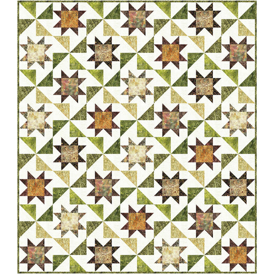 Autumn Fanfare is a joyful quilt that brings the energy of the season to life with a playful mix of stars and pinwheels. The pattern feels both vibrant and warmly grounded.