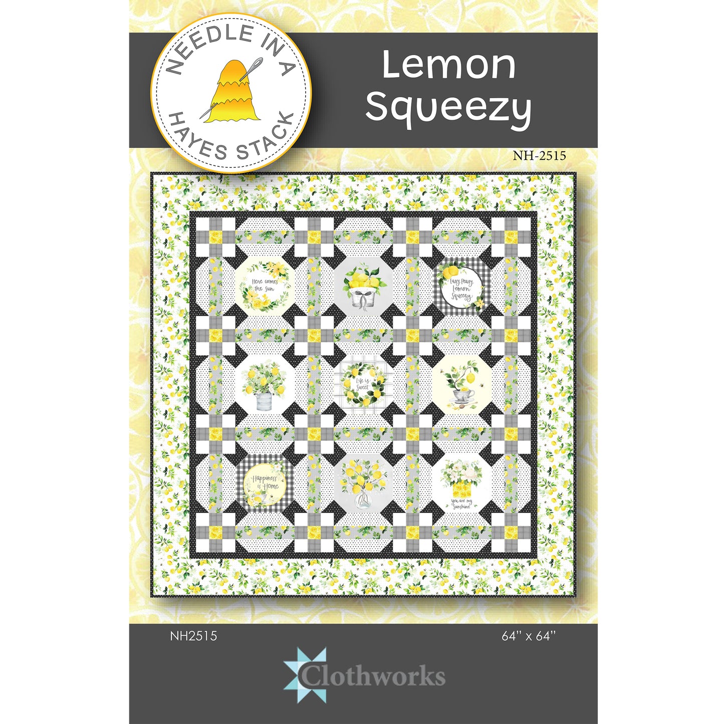 Cover image of pattern for Lemon Squeezy quilt.