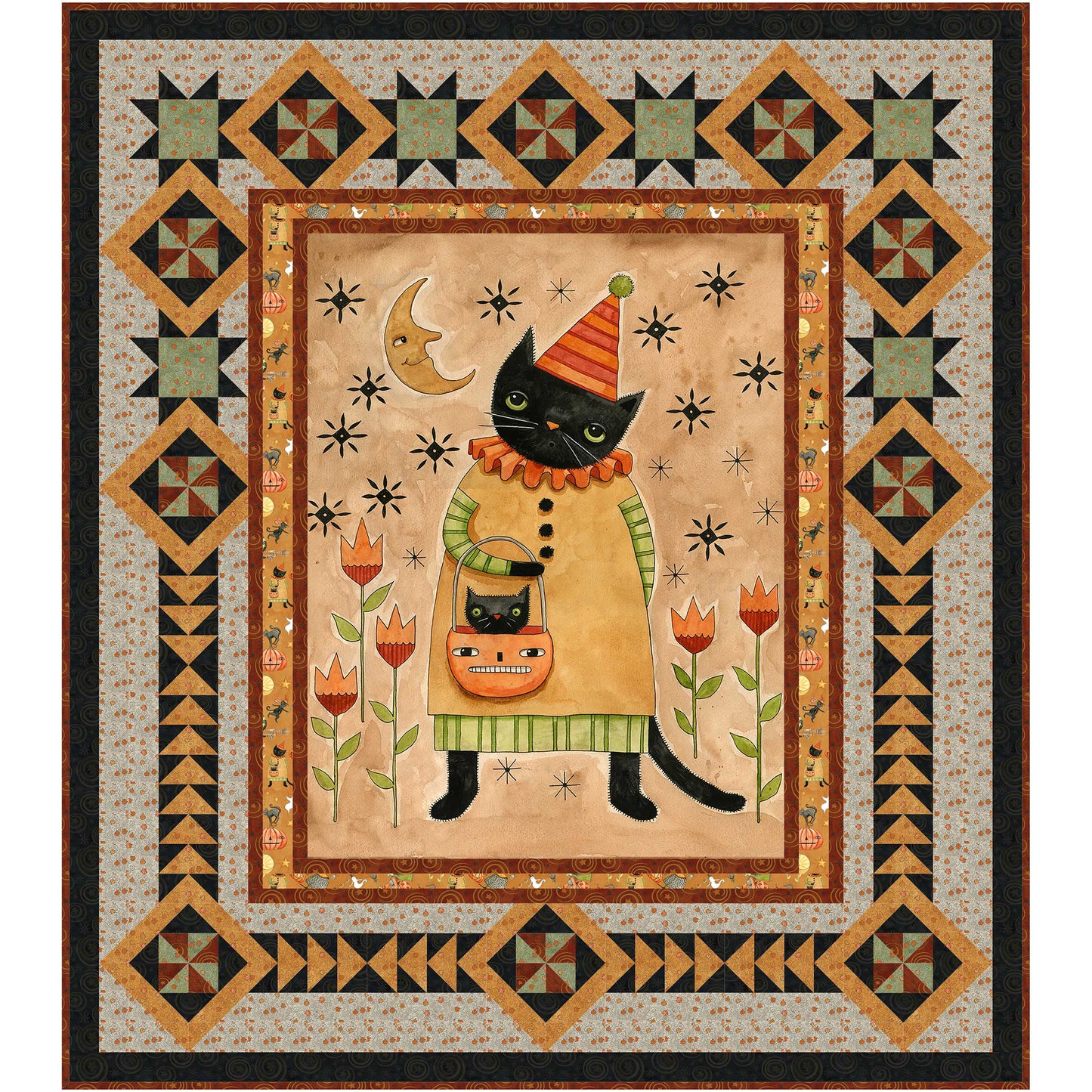 Spooky Kitty Quilt NH-2517e - Downloadable Pattern