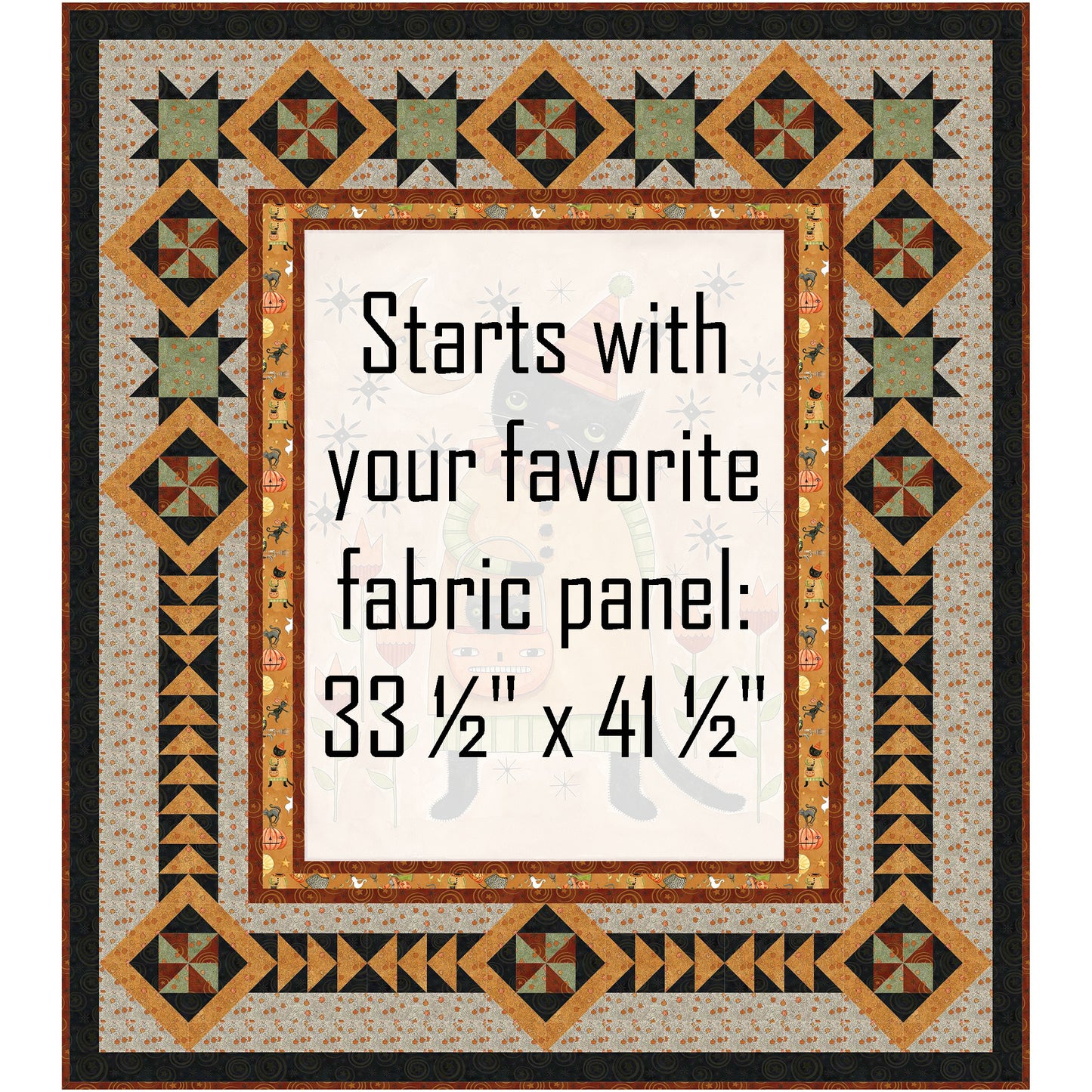 Spooky Kitty Quilt NH-2517e - Downloadable Pattern