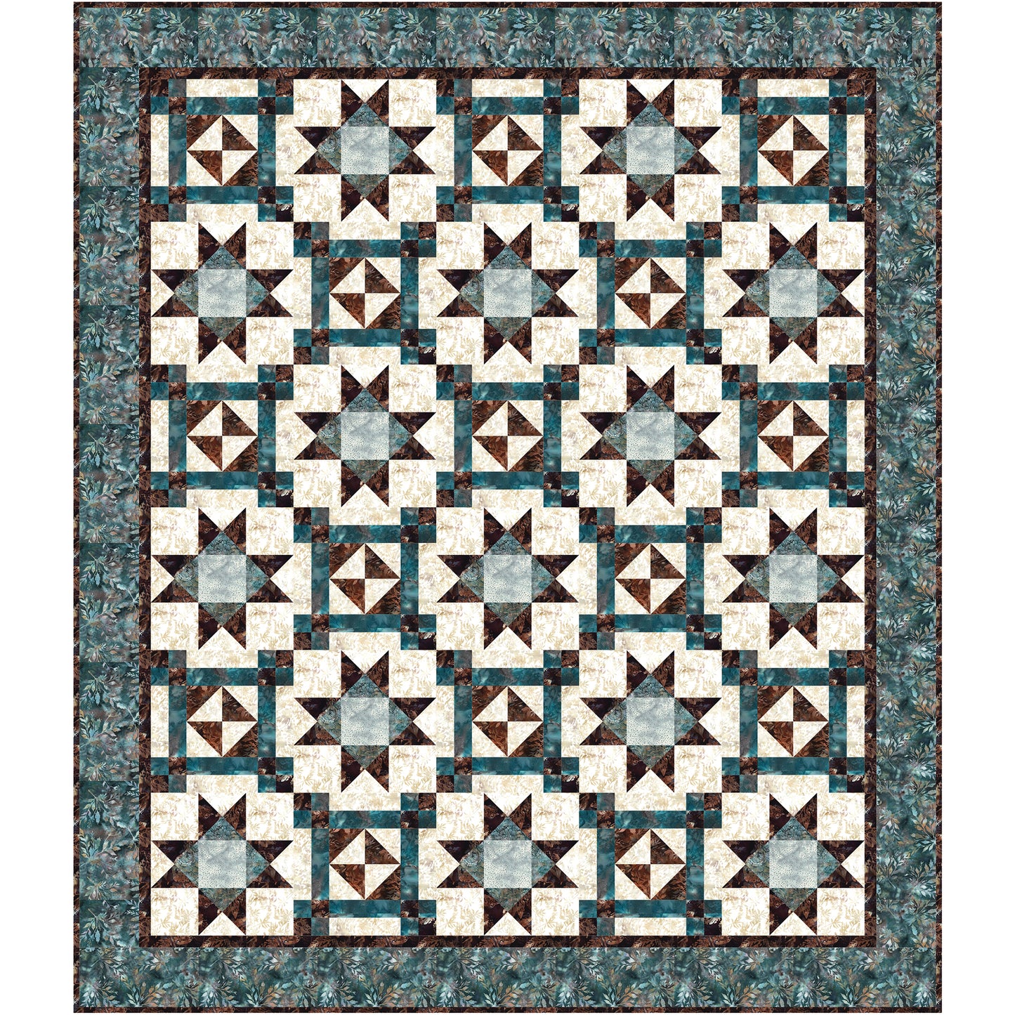 Shoreline Stars is a striking quilt inspired by the natural beauty of coastlines and quiet shores. Two complementary blocks interweave across the quilt top, coming together to form beautiful stars that create depth, movement, and visual interest.