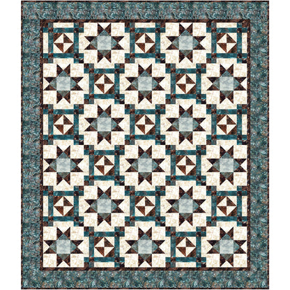 Shoreline Stars is a striking quilt inspired by the natural beauty of coastlines and quiet shores. Two complementary blocks interweave across the quilt top, coming together to form beautiful stars that create depth, movement, and visual interest.