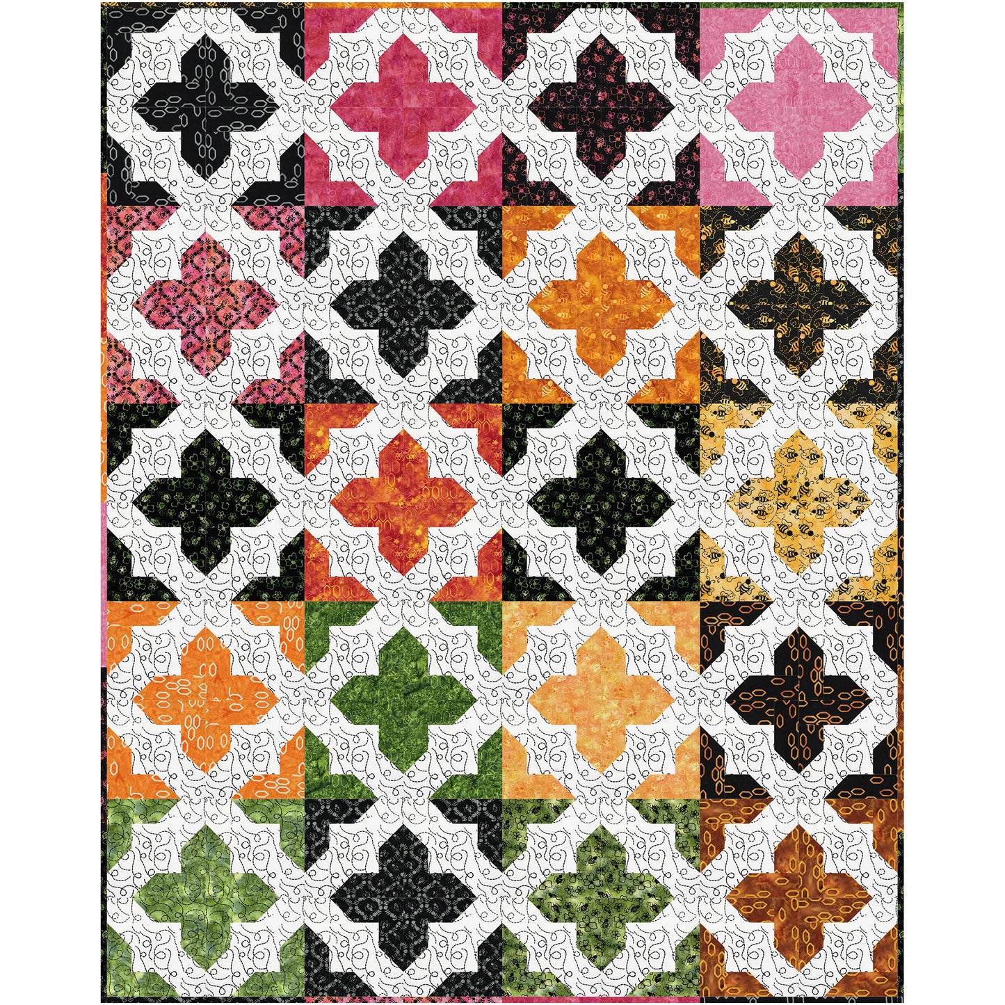 Bee Garden Quilt NH-2526e - Downloadable Pattern