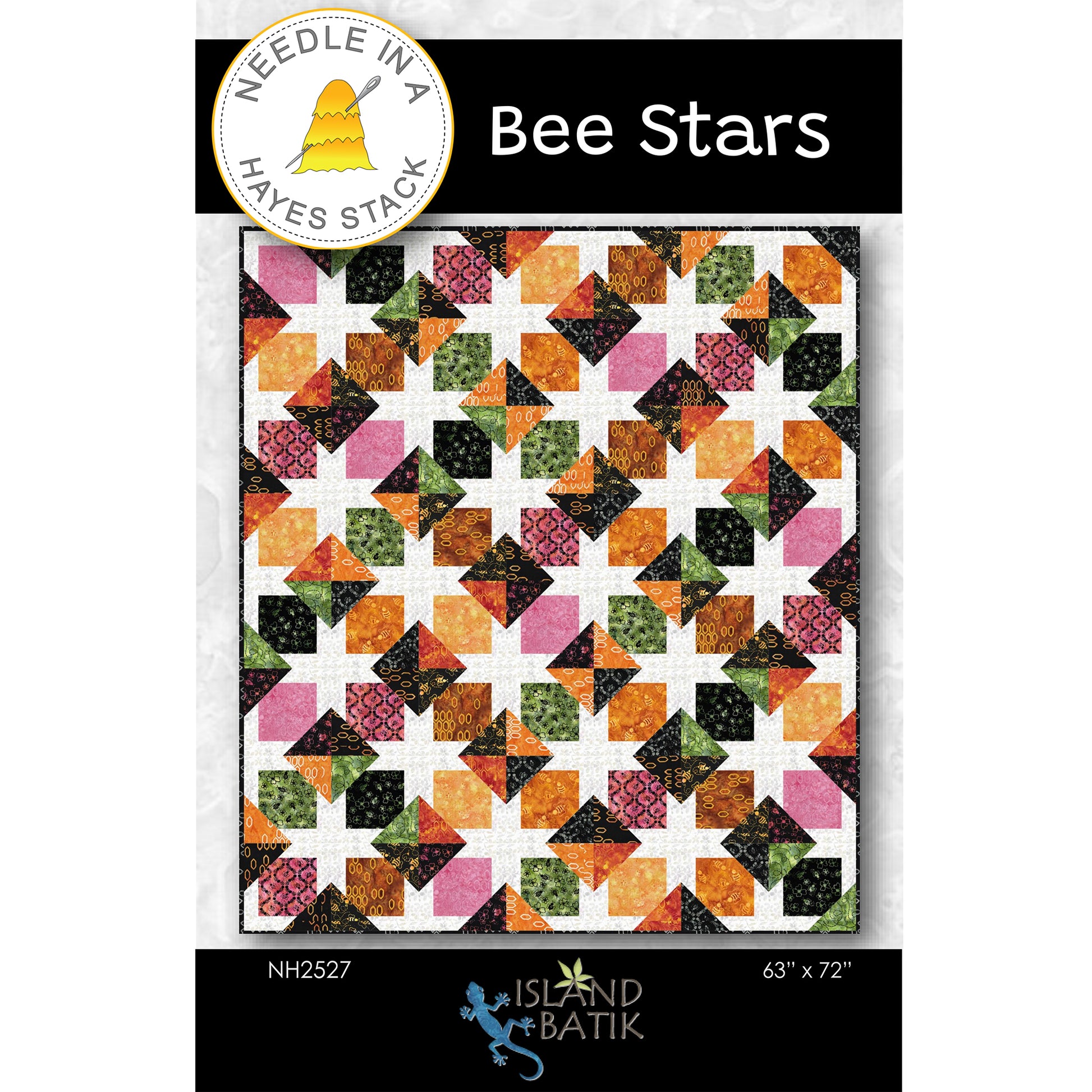 Cover image of pattern for Bee Stars quilt.