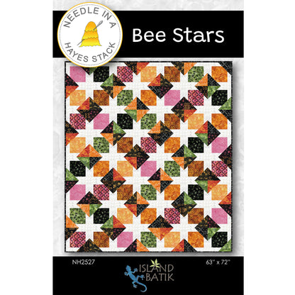 Cover image of pattern for Bee Stars quilt.
