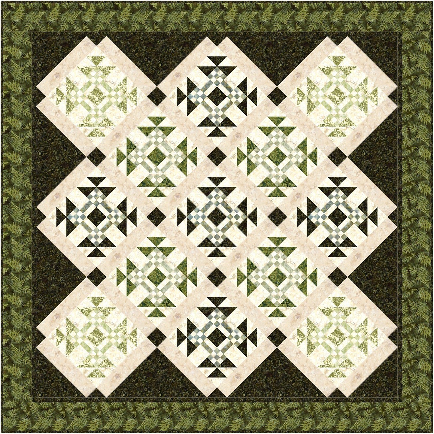 Whispering Ferns Quilt NH-2531e - Downloadable Pattern