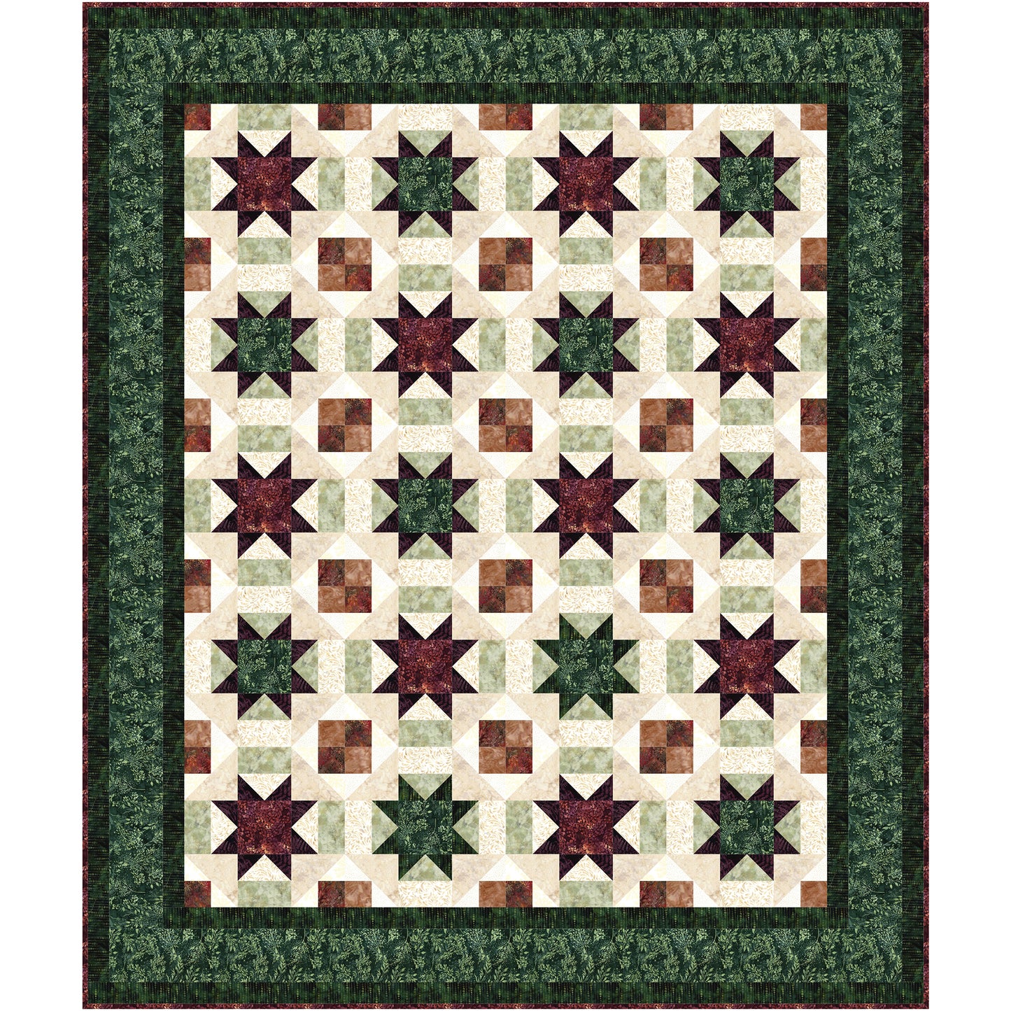 Christmas Stars is a rich and festive quilt that captures the warmth and glow of the holiday season. Fun, eye-catching star blocks sparkle across the quilt top, adding movement and joyful energy to the design.