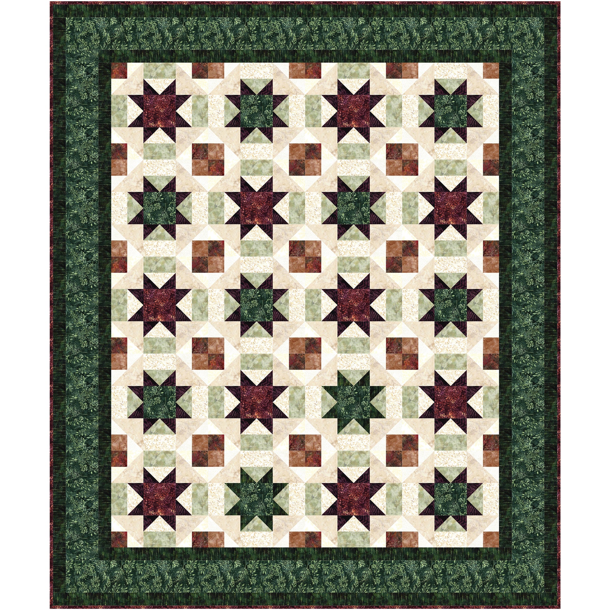 Christmas Stars is a rich and festive quilt that captures the warmth and glow of the holiday season. Fun, eye-catching star blocks sparkle across the quilt top, adding movement and joyful energy to the design.