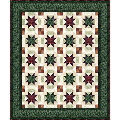 Christmas Stars is a rich and festive quilt that captures the warmth and glow of the holiday season. Fun, eye-catching star blocks sparkle across the quilt top, adding movement and joyful energy to the design.