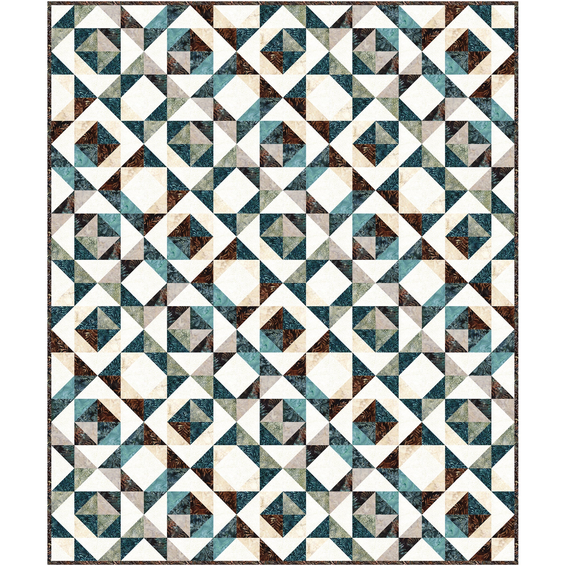 Stone and Stream is a grounded, nature-inspired quilt that reflects the quiet strength and movement found in the natural world - like water weaving its way around smooth river stones.