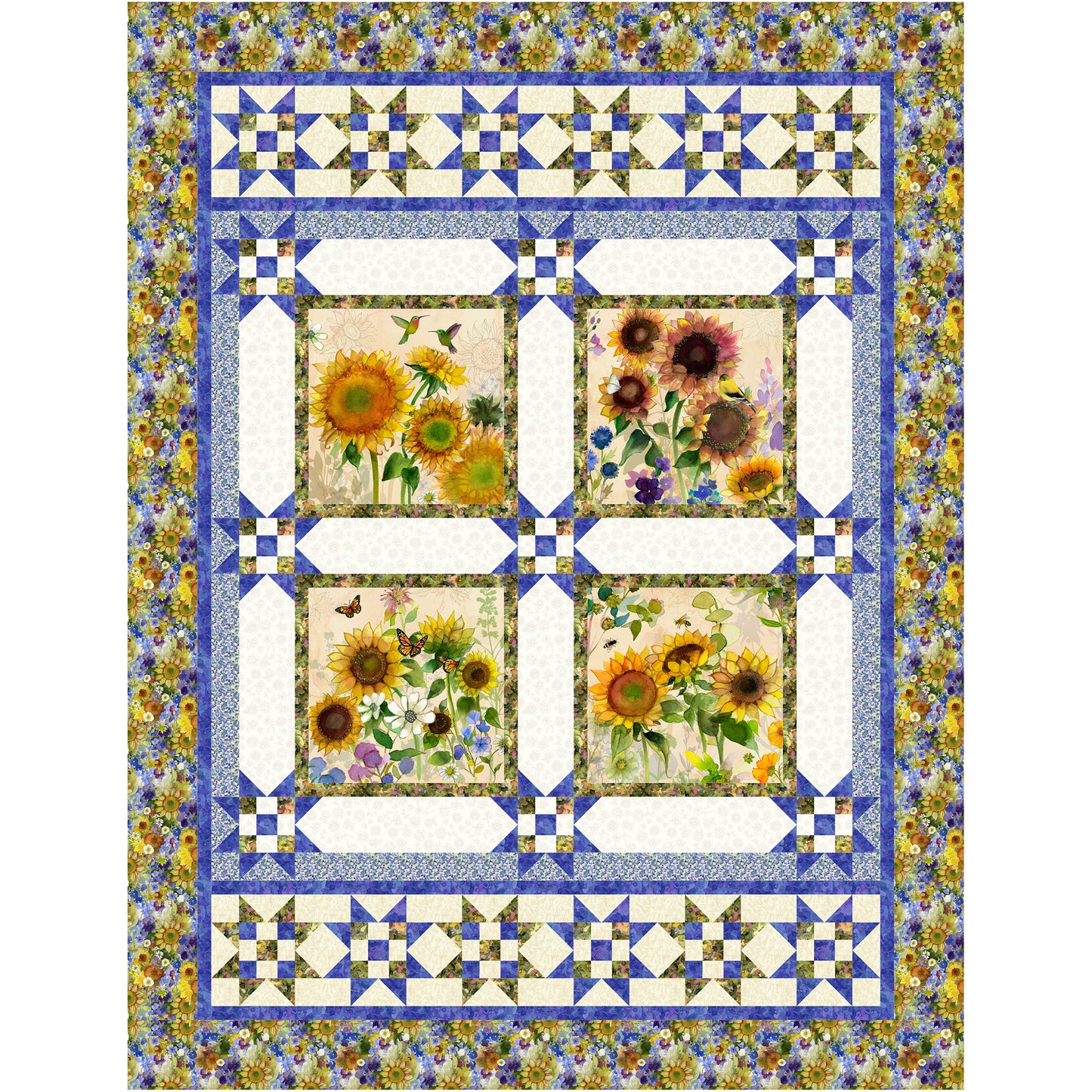 Sunflower Blooms Quilt NH-2536e - Downloadable Pattern