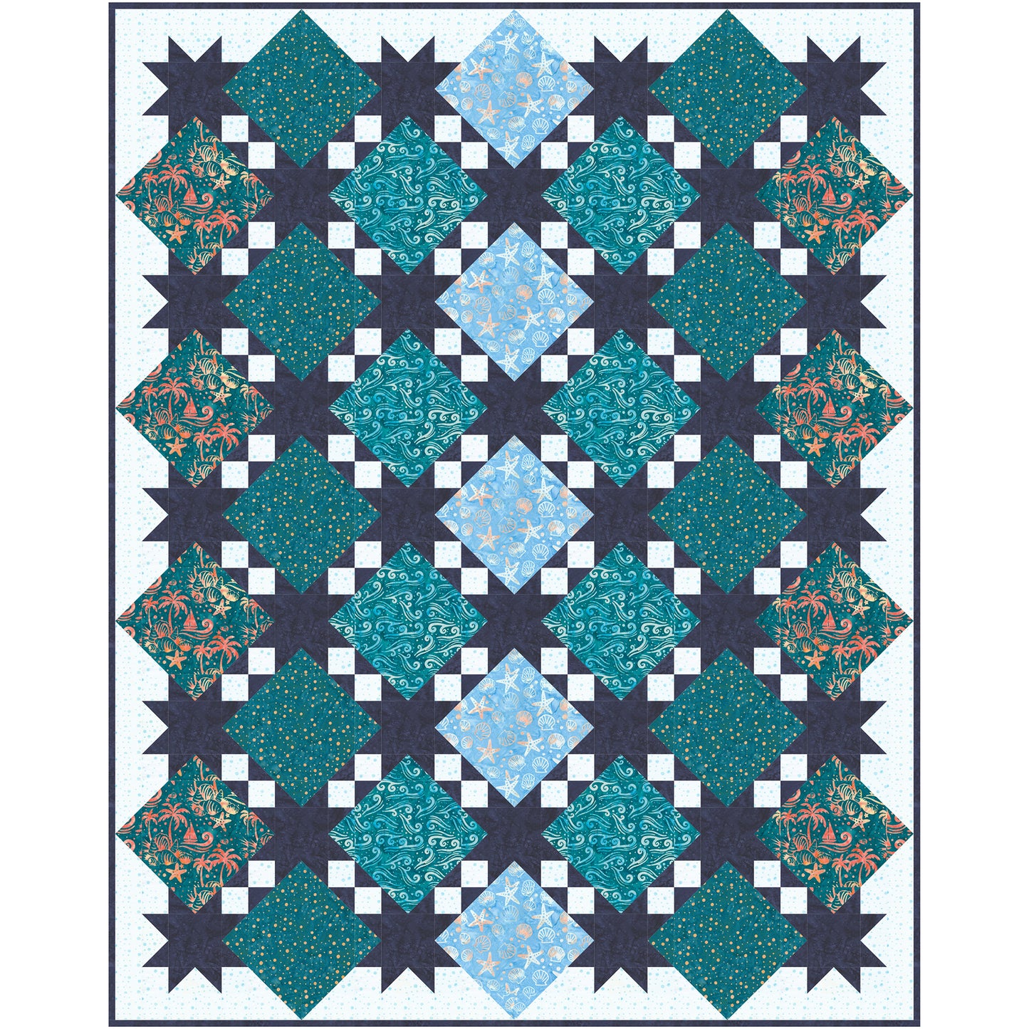 Sandy Beaches Quilt NH-2537e - Downloadable Pattern