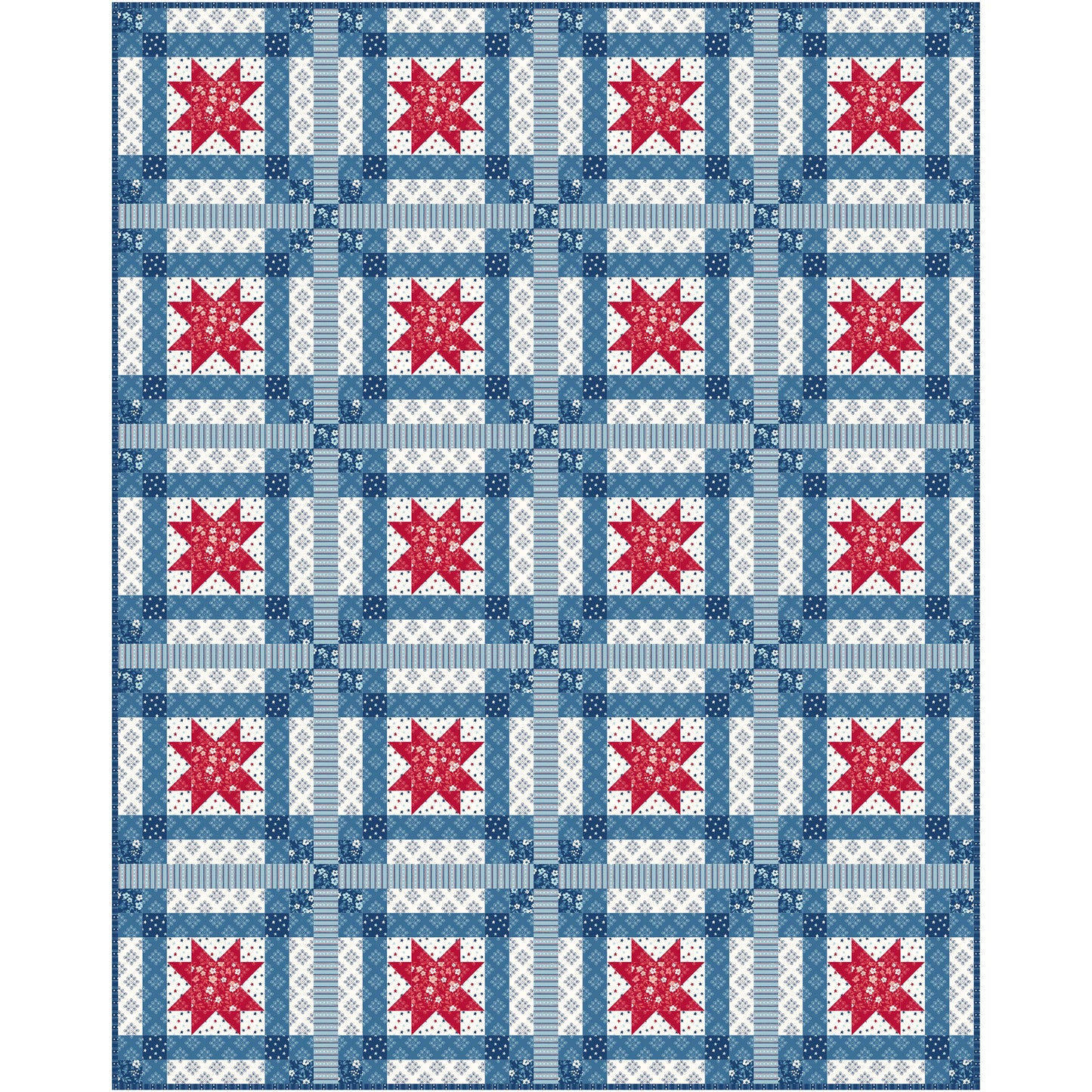 Star Spangles Plaid Quilt NH-2602e - Downloadable Pattern