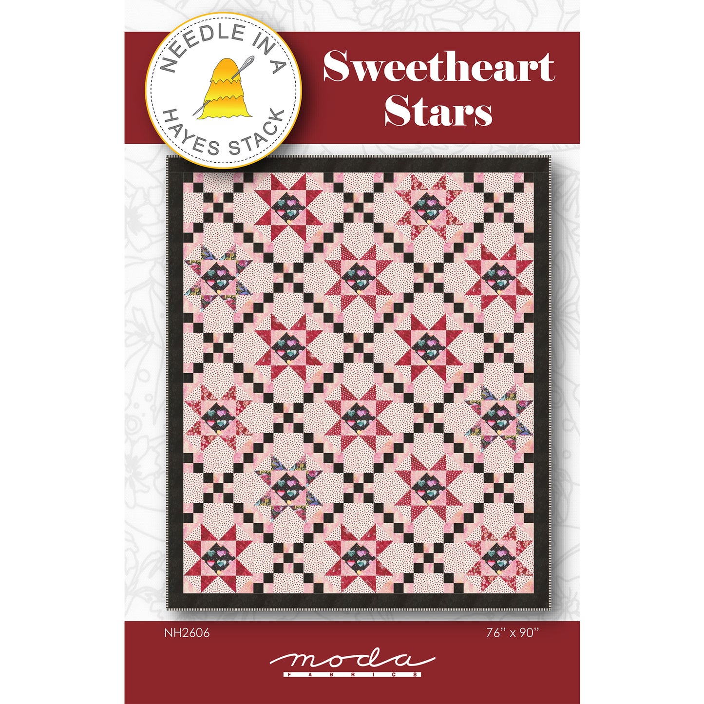 Cover image of pattern for Sweetheart Stars quilt.