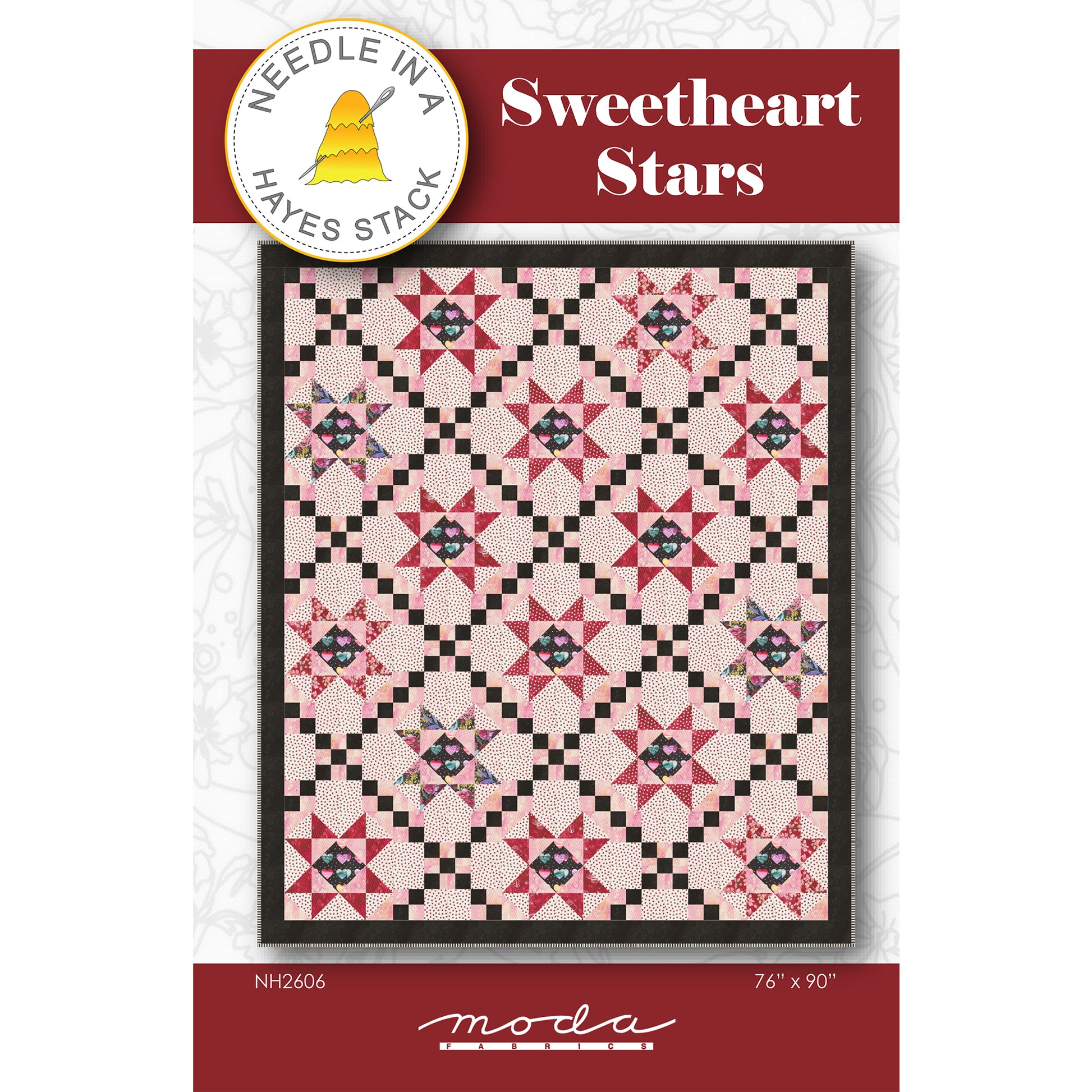 Cover image of pattern for Sweetheart Stars quilt.