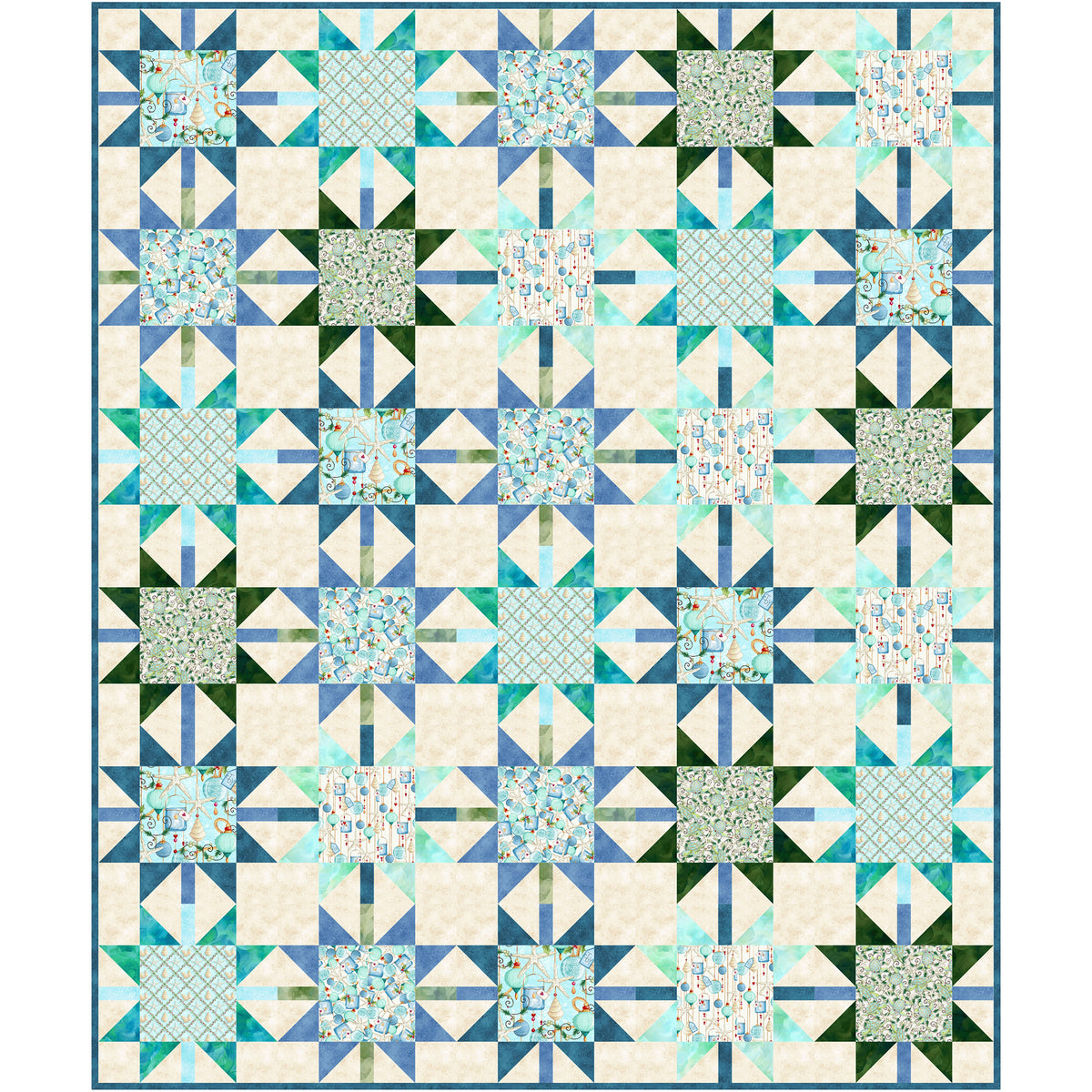 Holiday Shore Stars Quilt NH-2617e - Downloadable Pattern