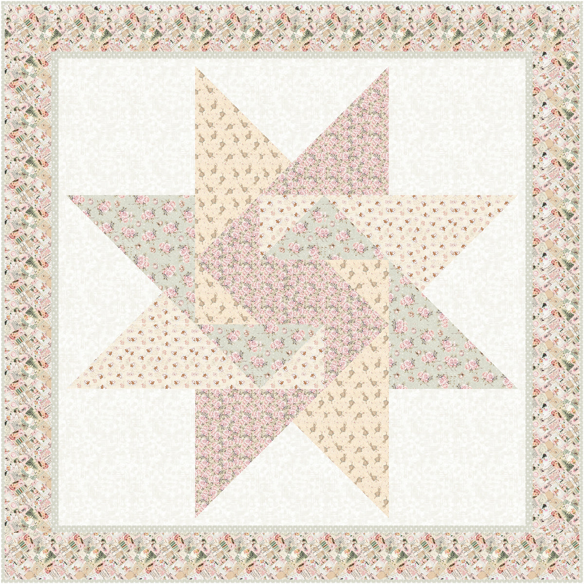 Christmas Market Star Quilt NH-2631e - Downloadable Pattern