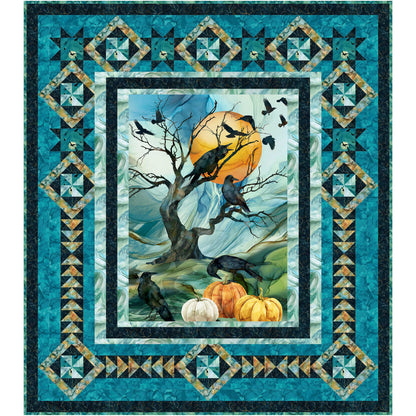 Harvest Moon is a wonderful and fabulous quilt that celebrates the magic of the fall/autumn season with a colorful and spooky center panel. A striking center panel sets the mood, drawing you in with rich color and playful spookiness, while creative surrounding blocks add movement, texture, and visual interest.
