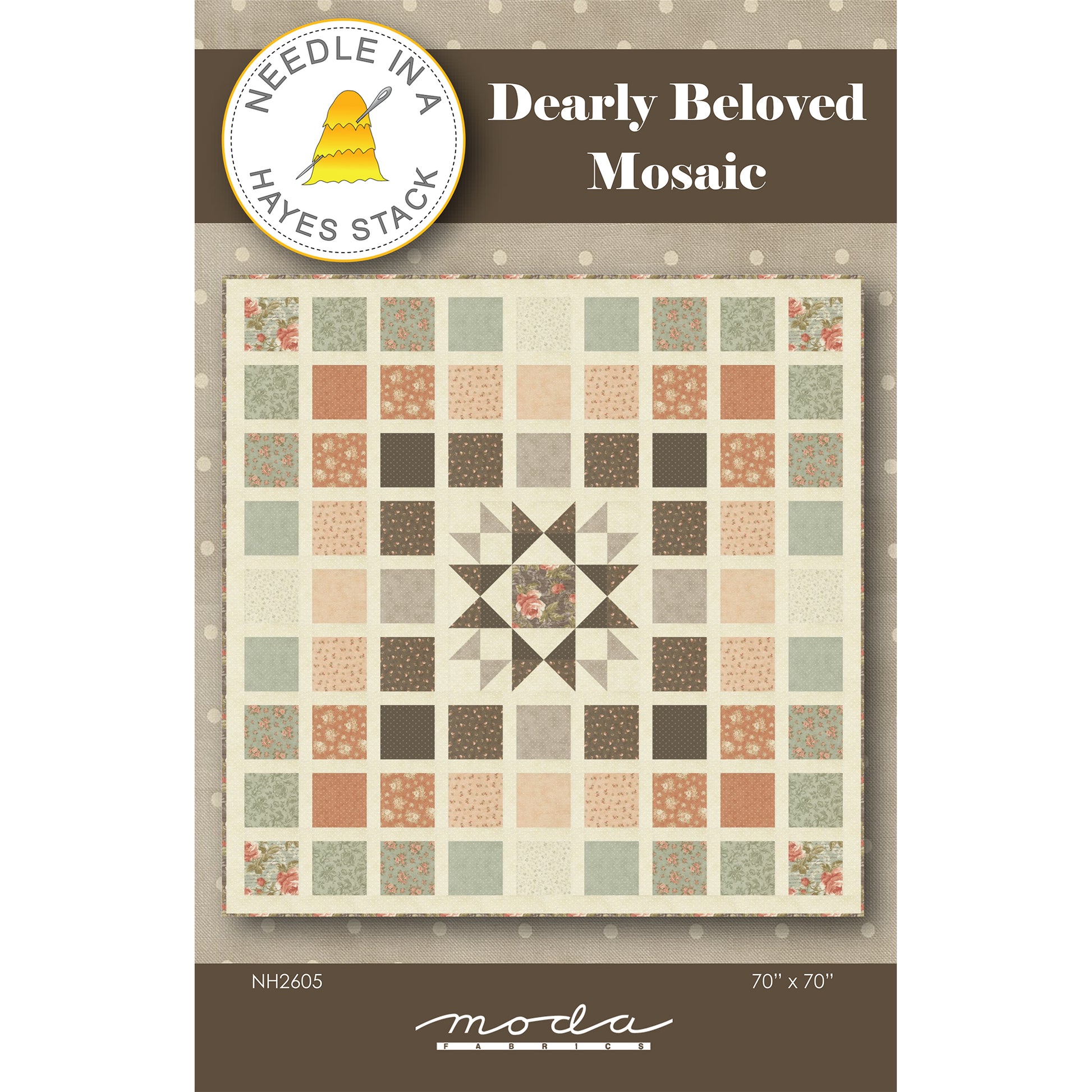 Cover image of pattern for Dearly Beloved Mosaic quilt.