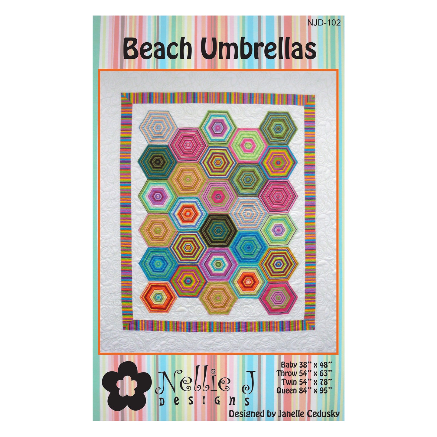 Beach Umbrellas Quilt NJD-102e - Downloadable Pattern