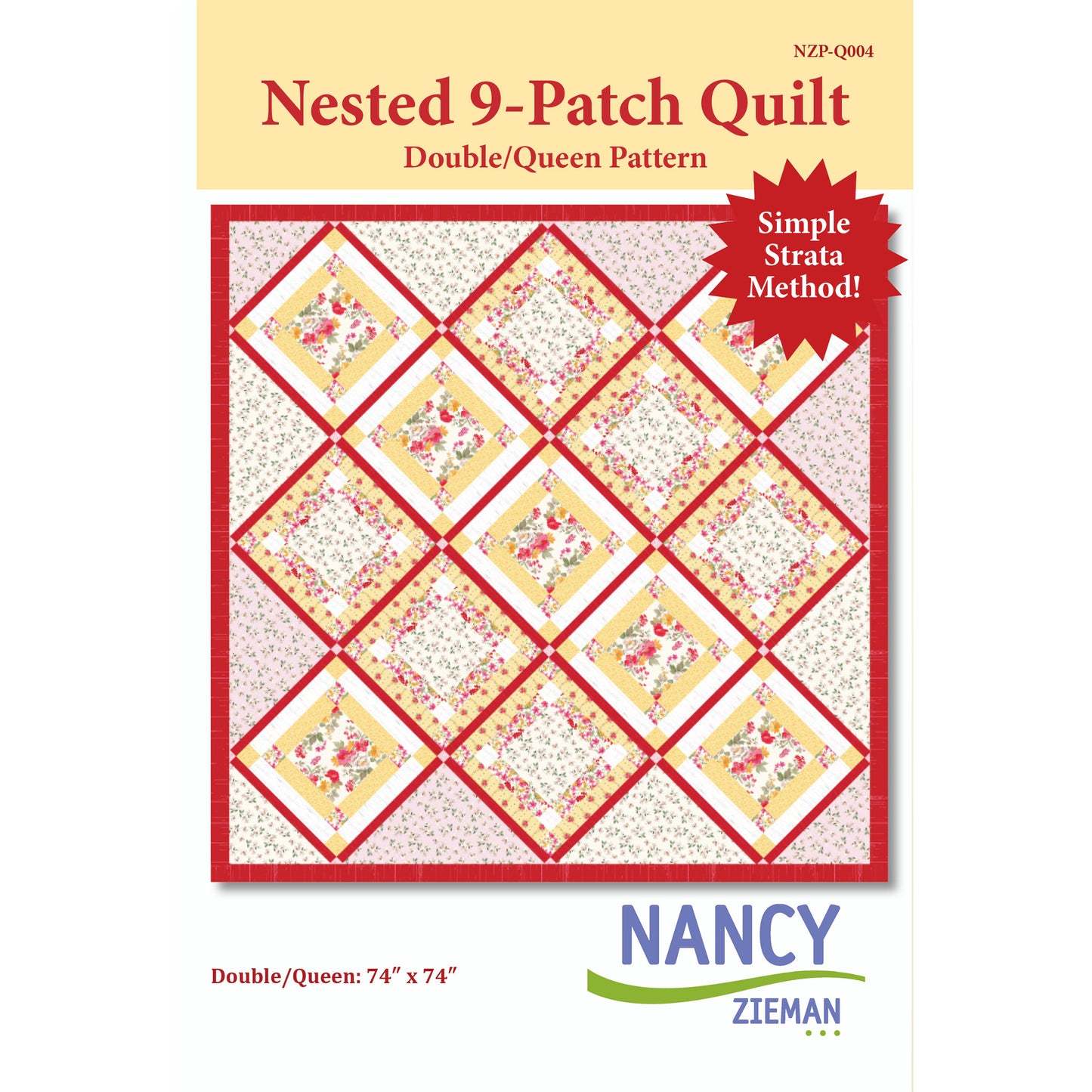 Nested 9-Patch Quilt Pattern NZP-Q004 - Paper Pattern