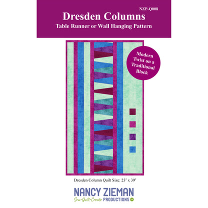 Dresden Columns Table Runner or Wall Hanging NZP-Q008e - Downloadable Pattern