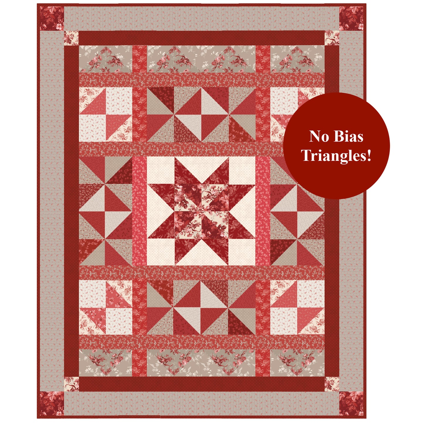 Red Elegance Quilt NZP-Q010e - Downloadable Pattern