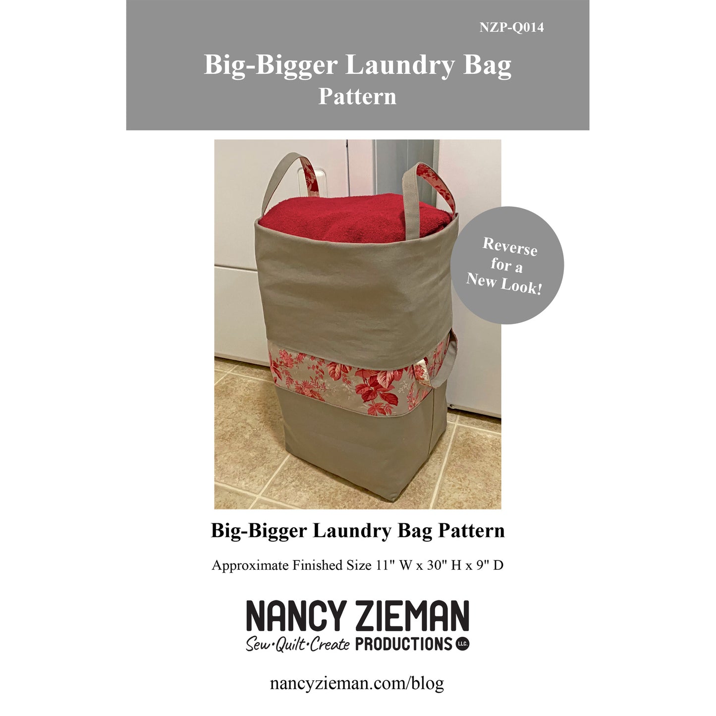 Big-Bigger Laundry Bag NZP-Q014e - Downloadable Pattern