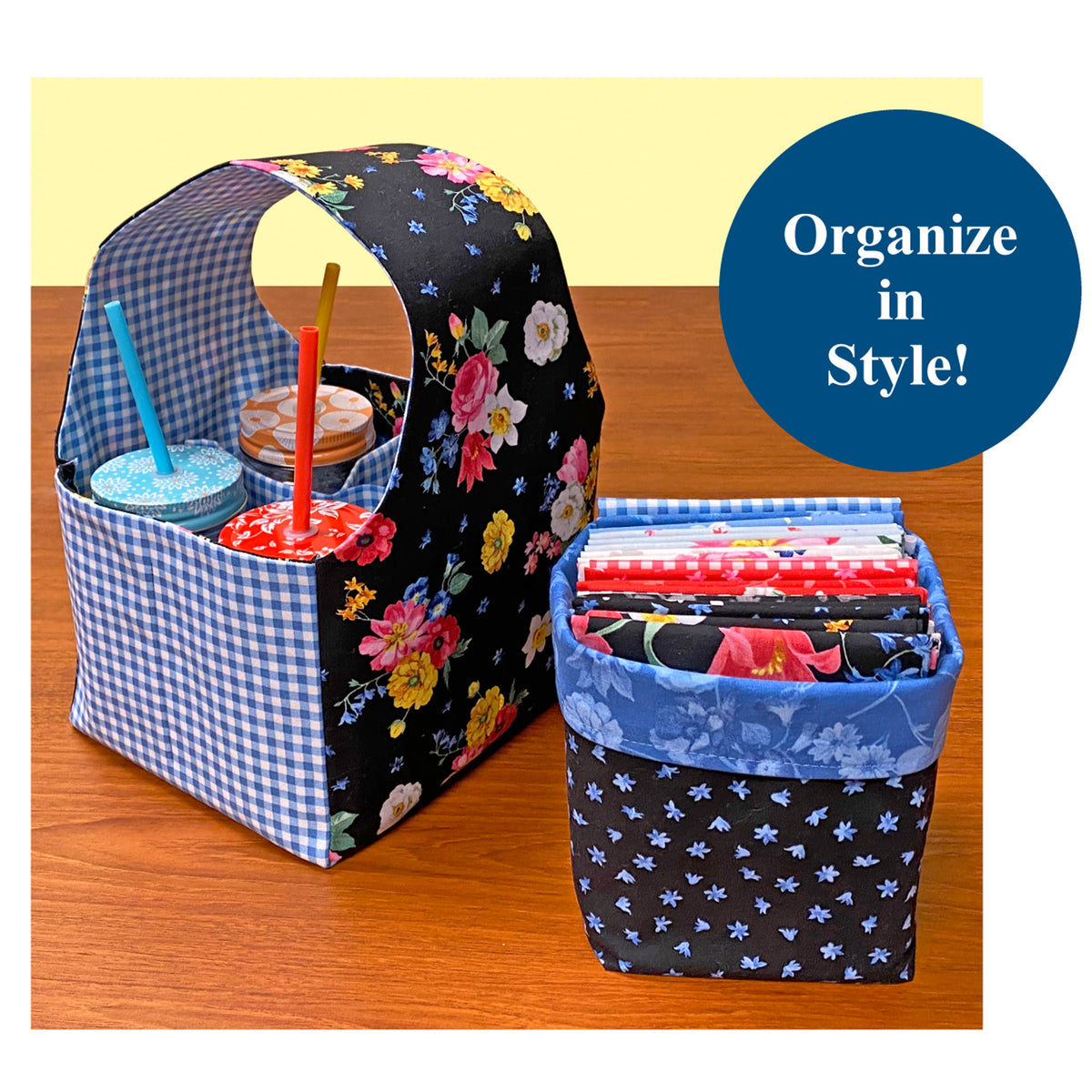 Fun Fabric Caddy & Fun Fabric Bin NZP-Q015e - Downloadable Pattern ...