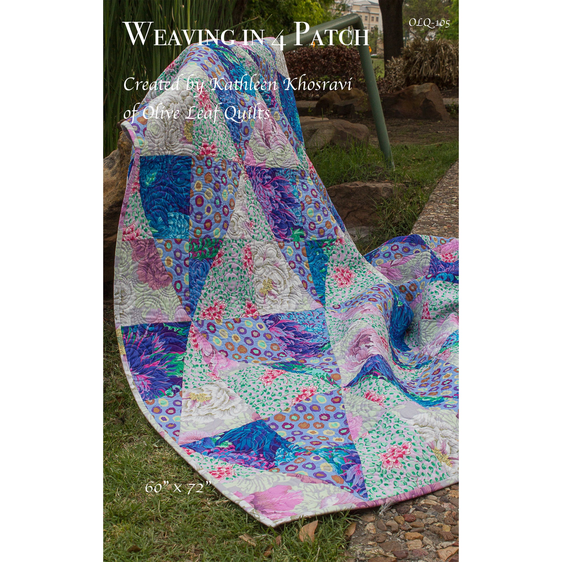 Weaving in 4 Patch quilt pattern cover