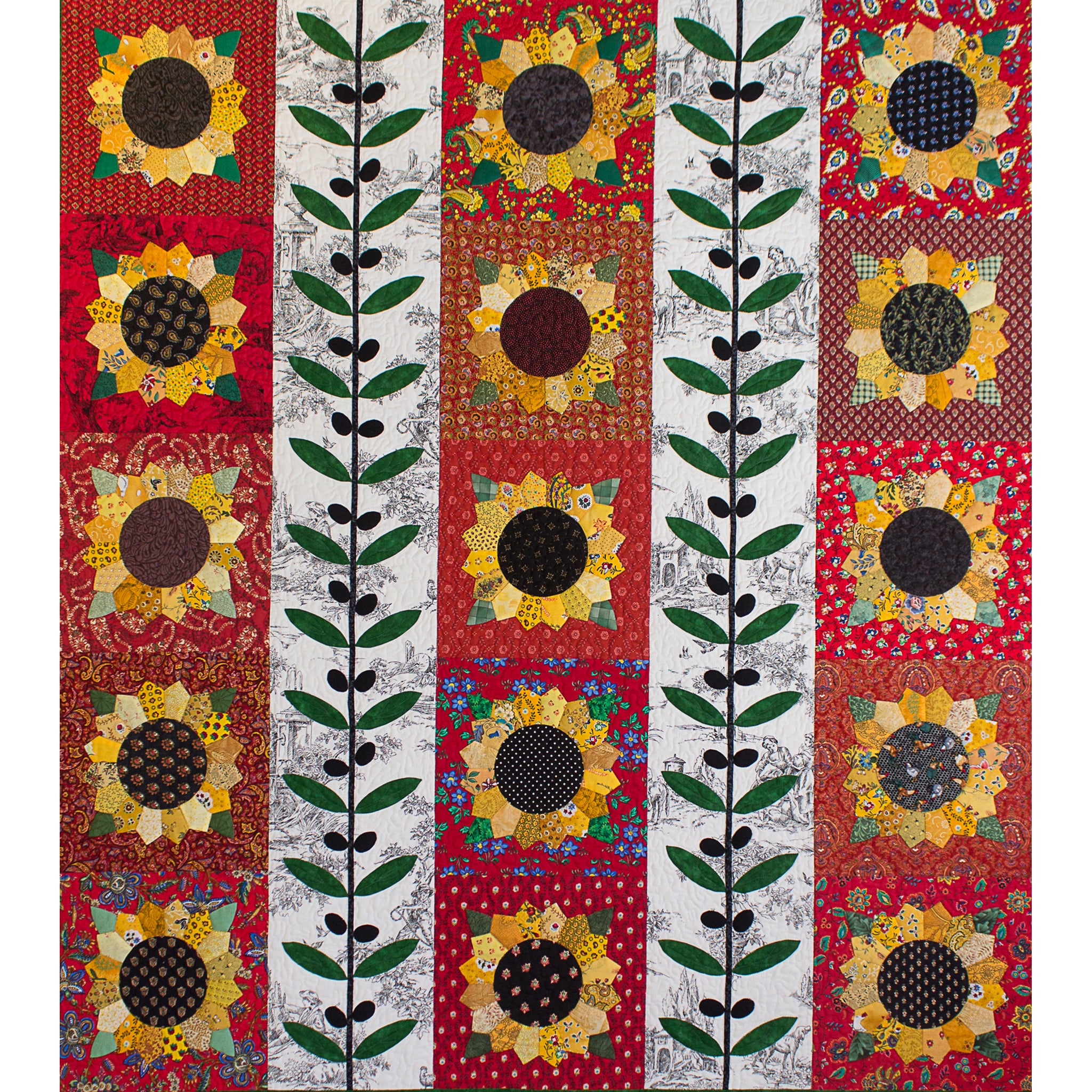 Sunflowers and Olives Quilt OLQ-108e - Downloadable Pattern ...