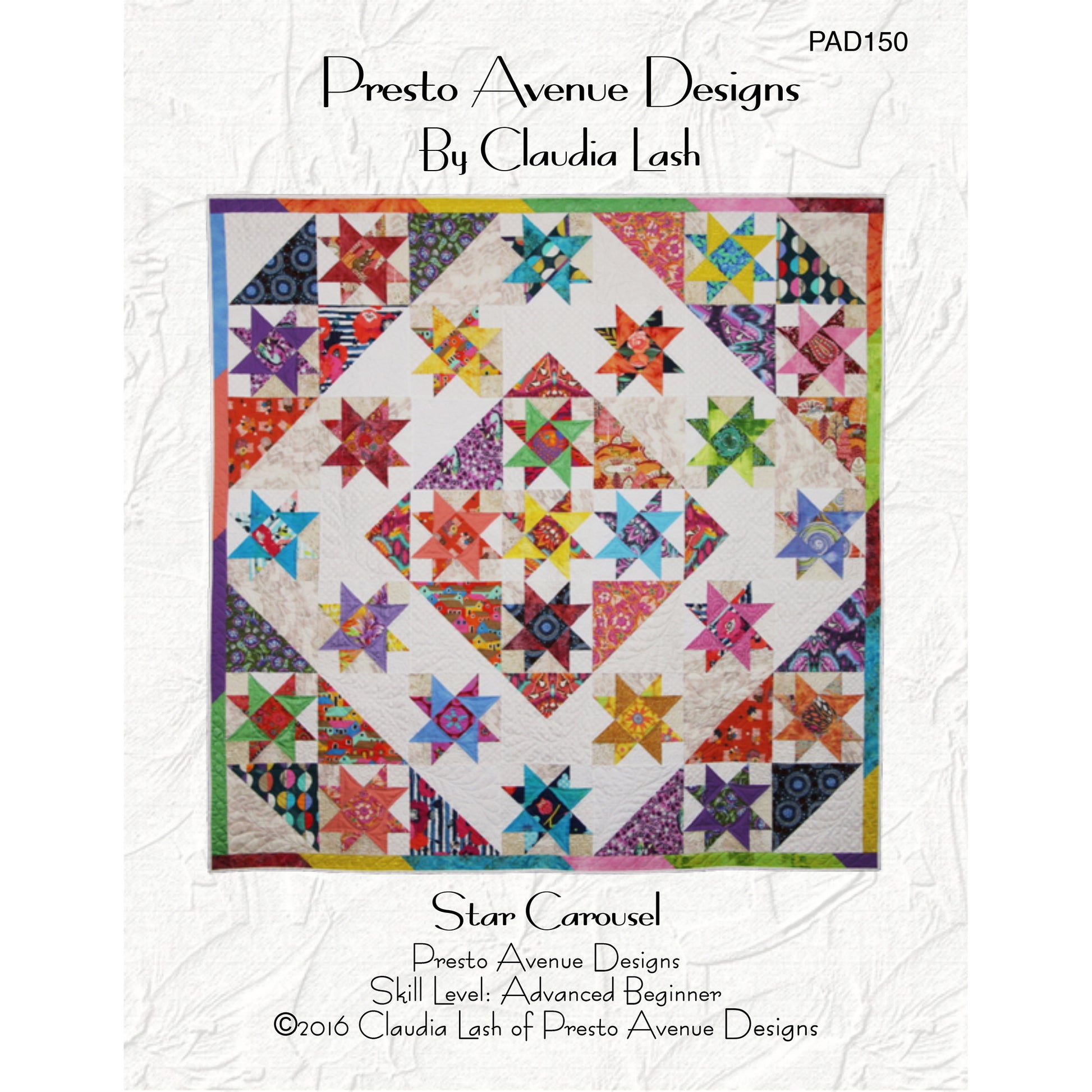 Cover image of pattern for Star Carousel quilt.