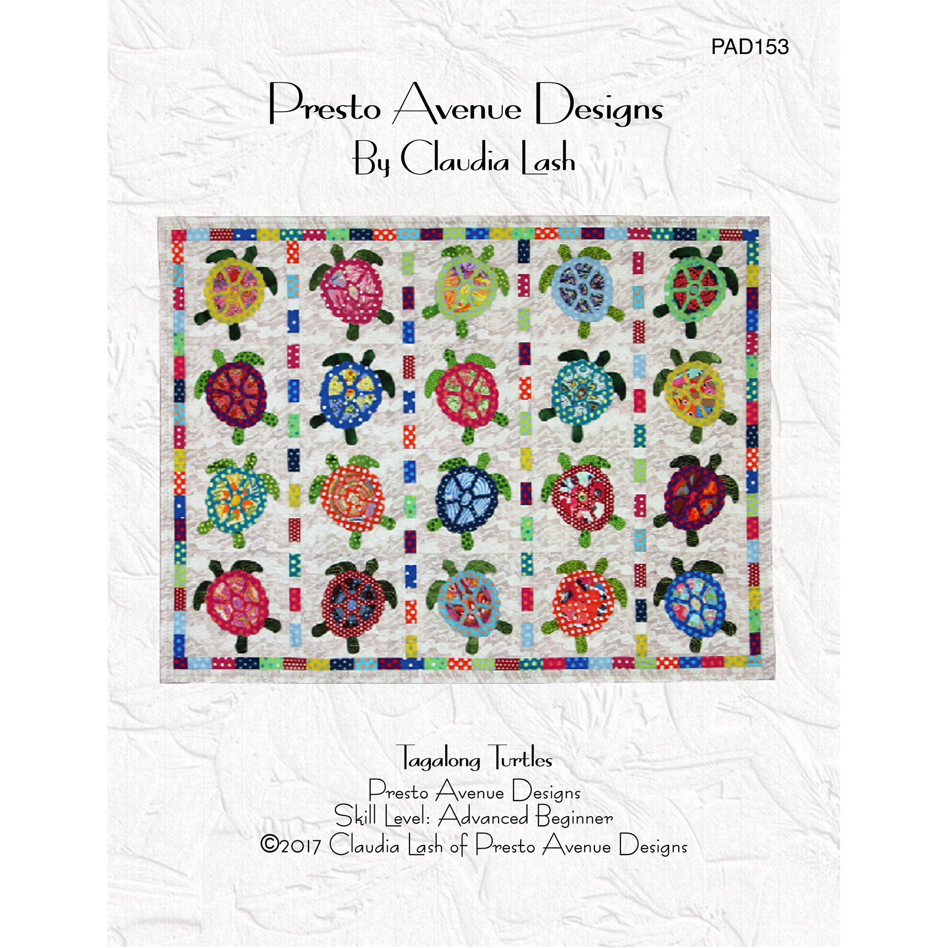 Cover image of pattern for Tagalong Turtles Quilt.