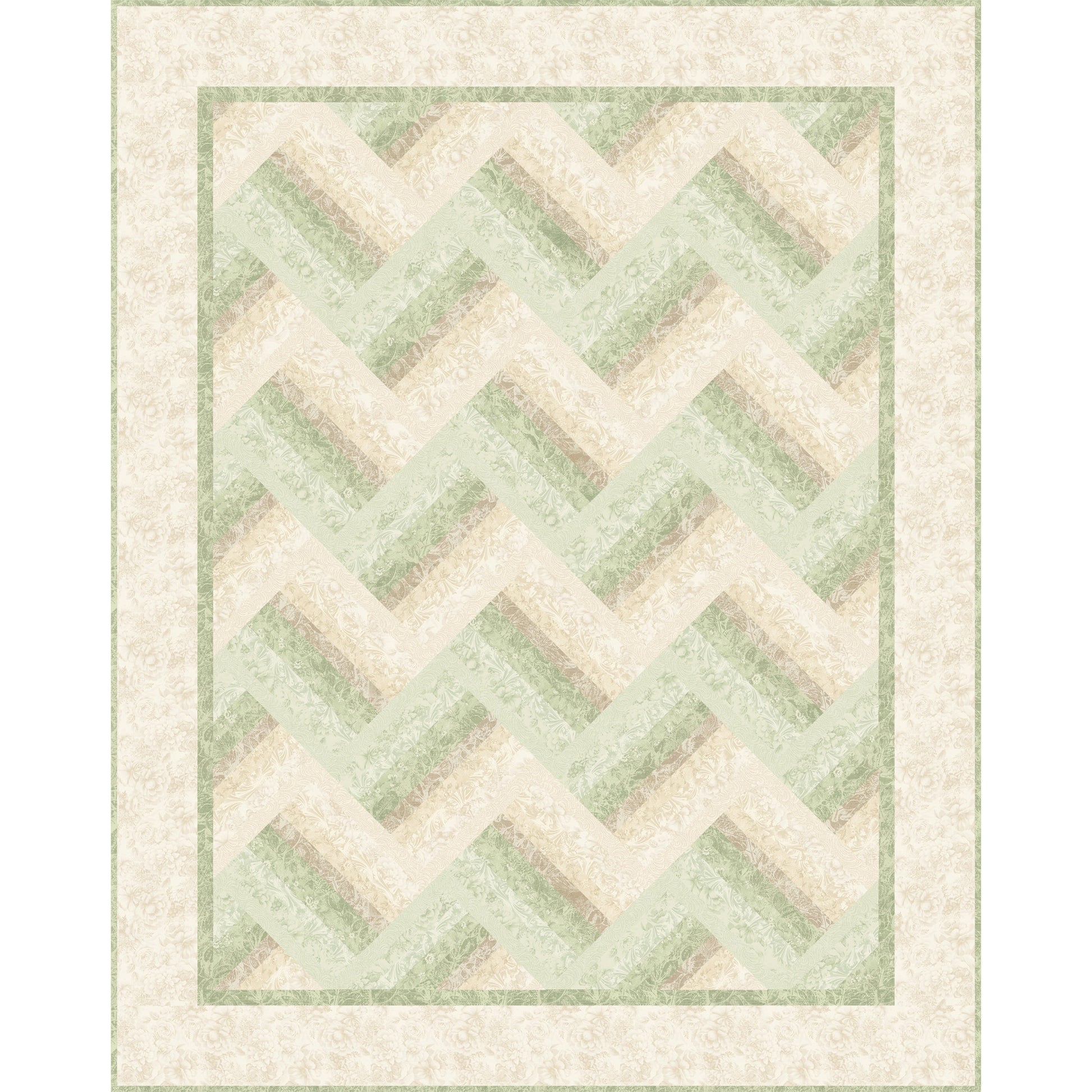 Image of the Misty Rail Fences quilt by Patti Carey.