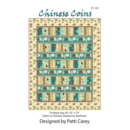 Image of the cover of the Chinese Coins quilt pattern by Patti Carey.