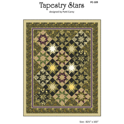 Cover image of pattern for Tapestry Stars quilt.