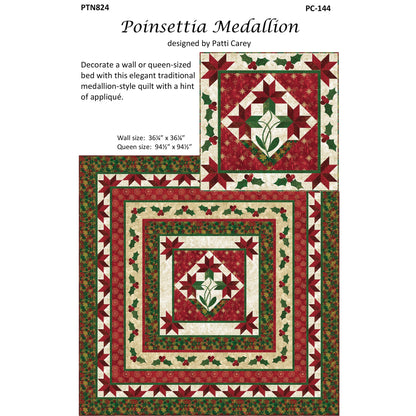 Poinsettia Medallion Quilt Pattern PC-144 - Paper Pattern