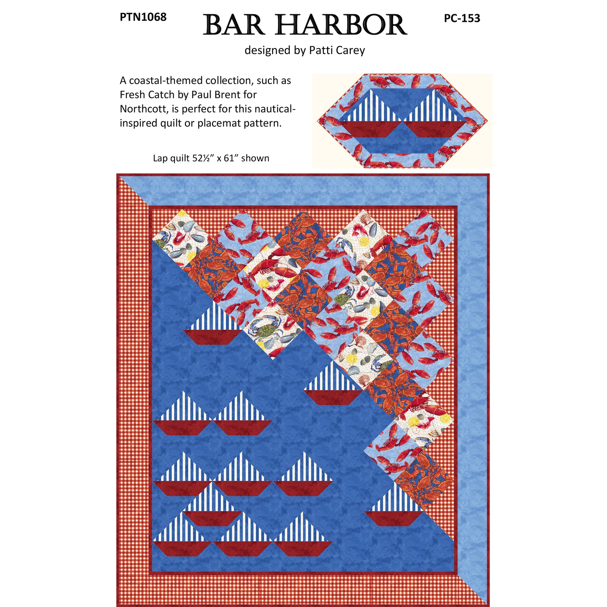 Cover image of pattern for Bar Harbor quilts.