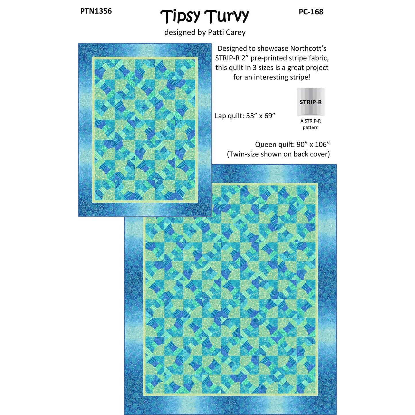 Cover image of pattern for Tipsy Turvy quilts.