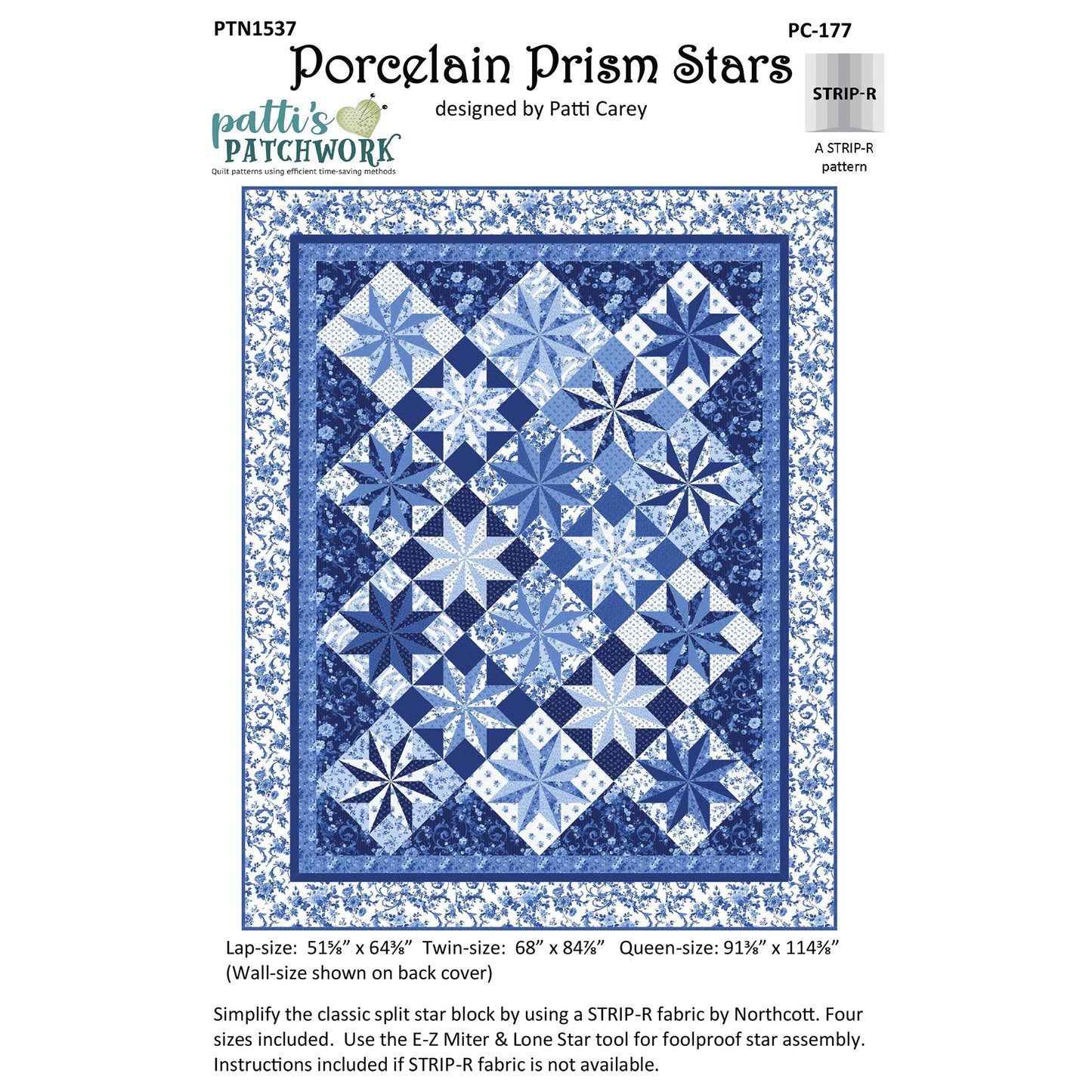 Cover image of Porcelain Prism Stars quilt.