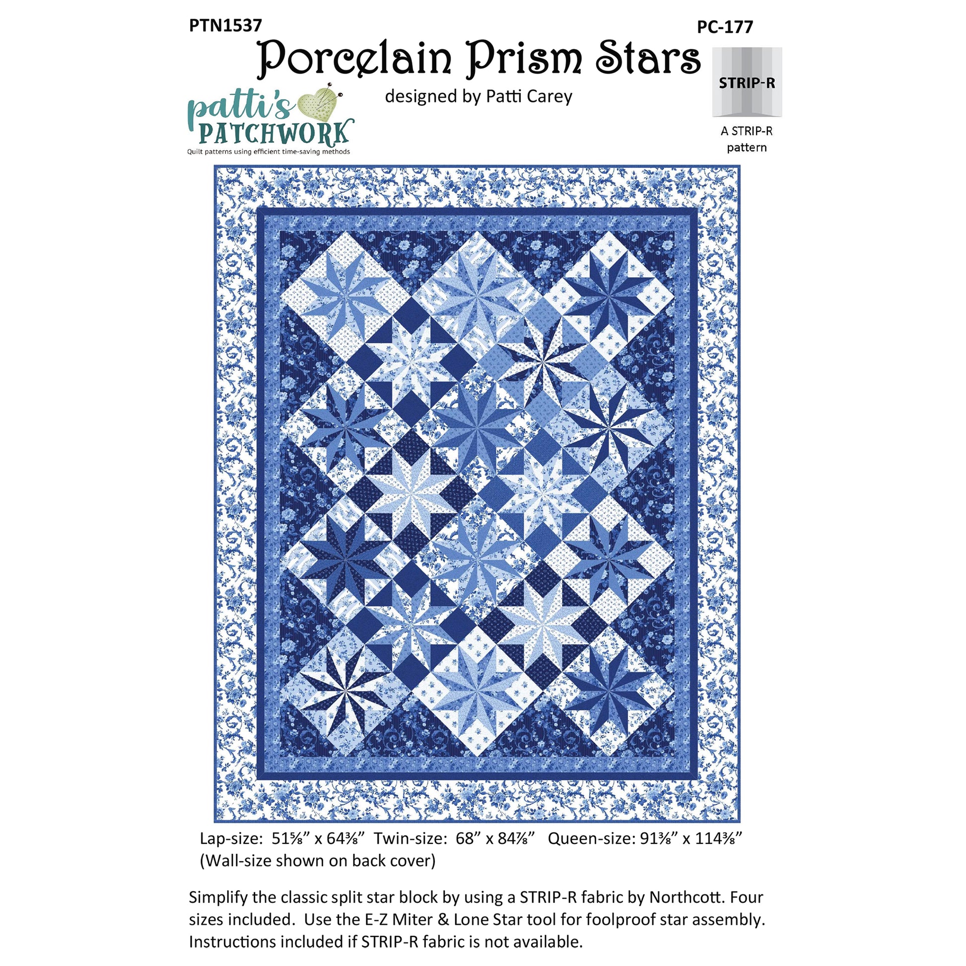 Cover image of Porcelain Prism Stars quilt.