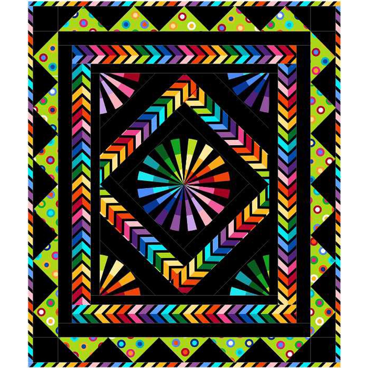 Psychedelic Spin Quilt PC-201e - Downloadable Pattern